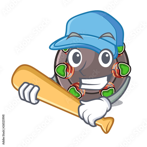Playing baseball escargot isolated with in the mascot