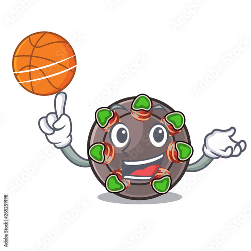 With basketball escargot isolated with in the mascot