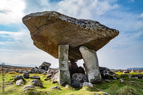 The Kilclooney Dolmen is neolithic monument dating back to 4000 to 3000 BC between Ardara and Portnoo in County Donegal, Ireland