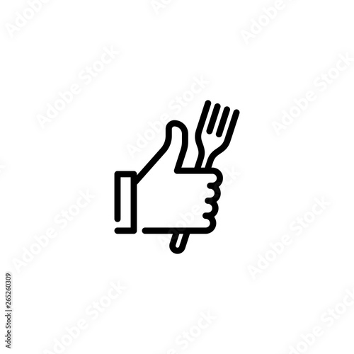 Vector Hand Like With Fork Icon