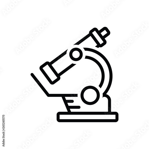 Black line icon for microscope 