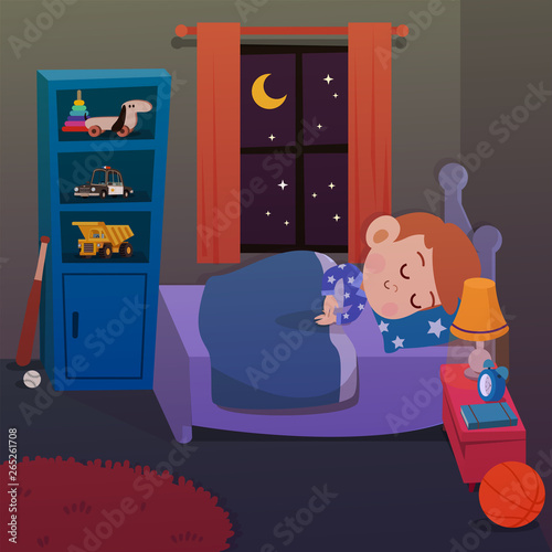 kid sleep in room vector illustration © Colorfuel Studio