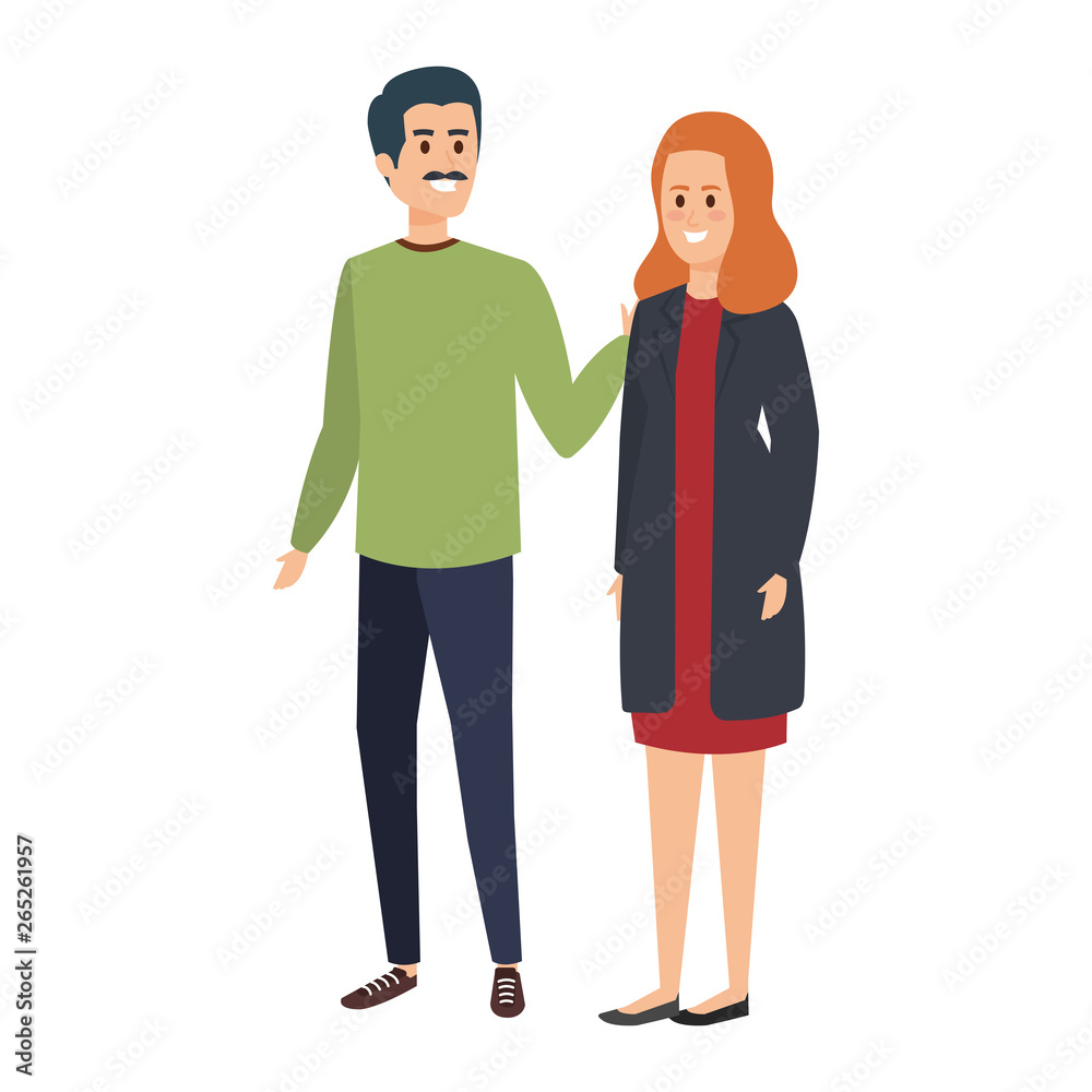 young couple avatars characters young couple avatars characters