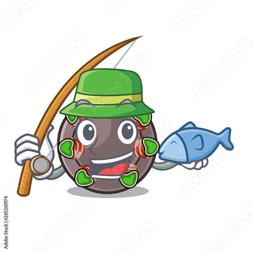 Fishing fried escargot in a cartoon hot pan