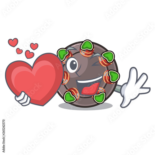 With heart fried escargot in a cartoon hot pan