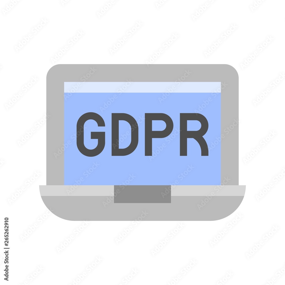 GDPR General Data Protection Regulation icon, flat style GDPR General Data Protection Regulation icon, flat style