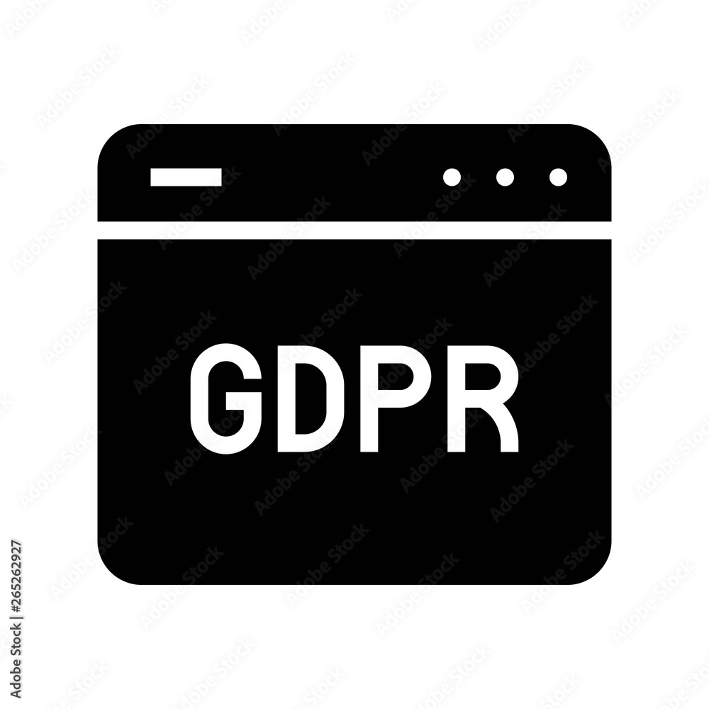 GDPR General Data Protection Regulation icon, solid style GDPR General Data Protection Regulation icon, solid style