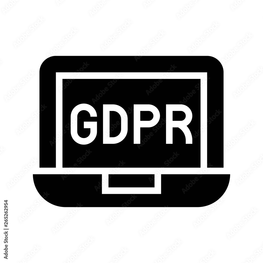GDPR General Data Protection Regulation icon, solid style GDPR General Data Protection Regulation icon, solid style