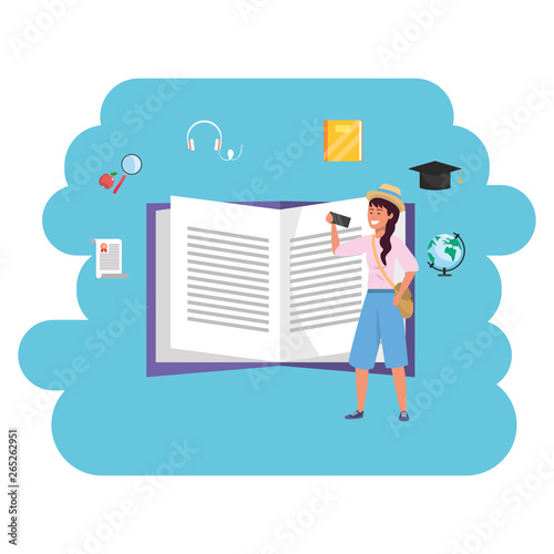 Online education millennial student open book
