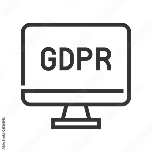 GDPR General Data Protection Regulation icon, line style