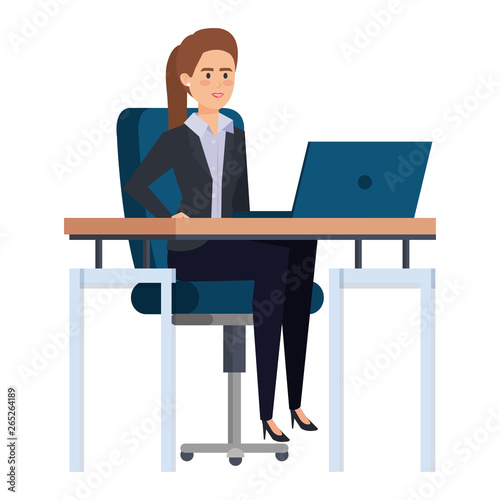 elegant businesswoman in the workplace