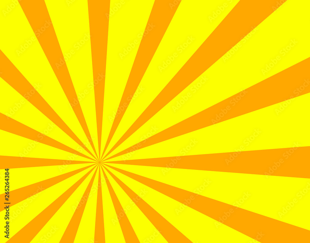 Obraz premium Vector Sun Beams Background, Bright Orange and Yellow, Colorful Sunshine