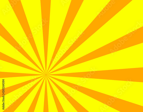 Vector Sun Beams Background, Bright Orange and Yellow, Colorful Sunshine