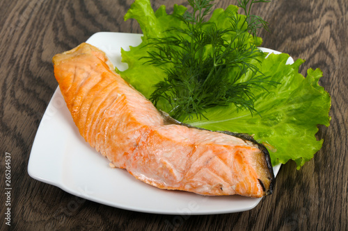 Steamed salmon