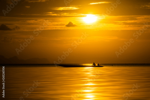 Minimal silhouette fisherman