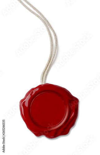 Old red wax seal or stamp w...
