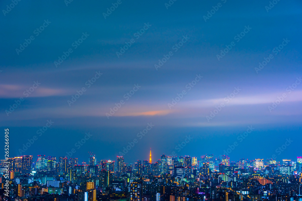 Tokyo city at night, Japan