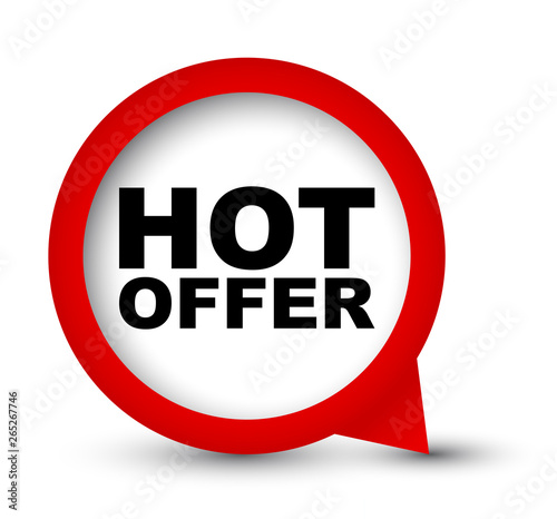 red vector banner hot offer