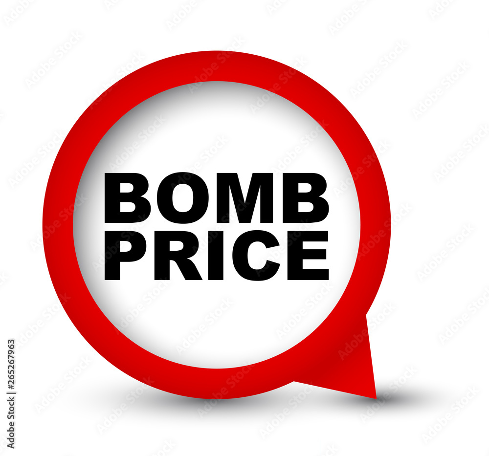 red vector banner bomb price red vector banner bomb price