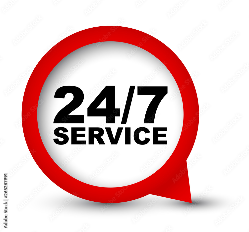 red vector banner 24/7 service red vector banner 24/7 service