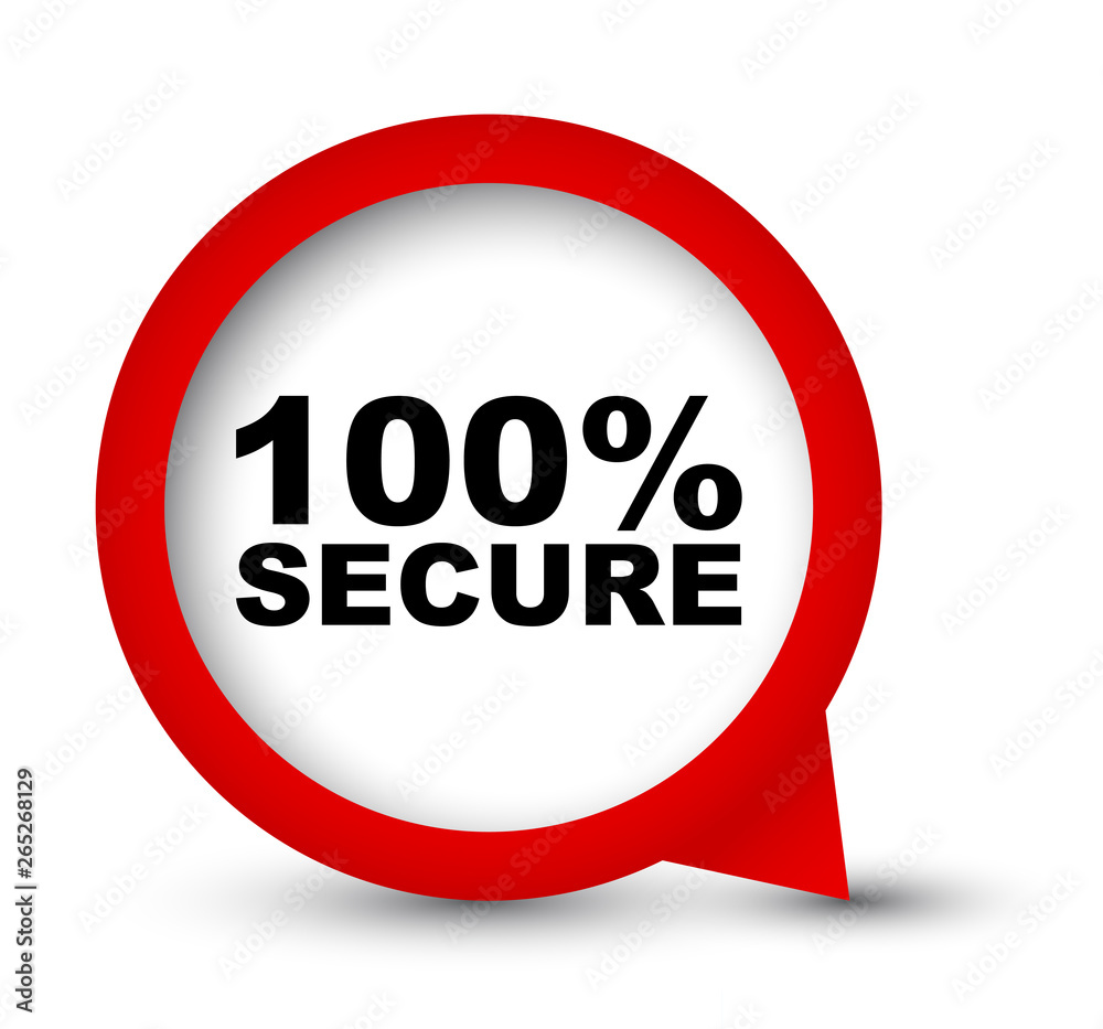 red vector banner 100% secure red vector banner 100% secure