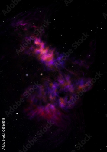 Star field in space and a nebulae. 3D rendering