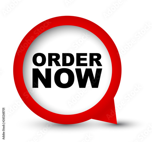 red vector banner order now