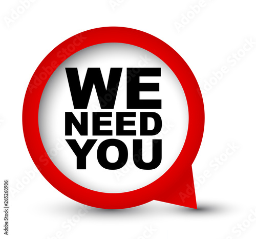 red vector banner we need you