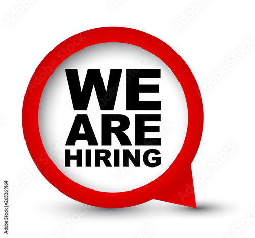red vector banner we are hiring