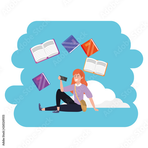 Online education millennial student cloud books