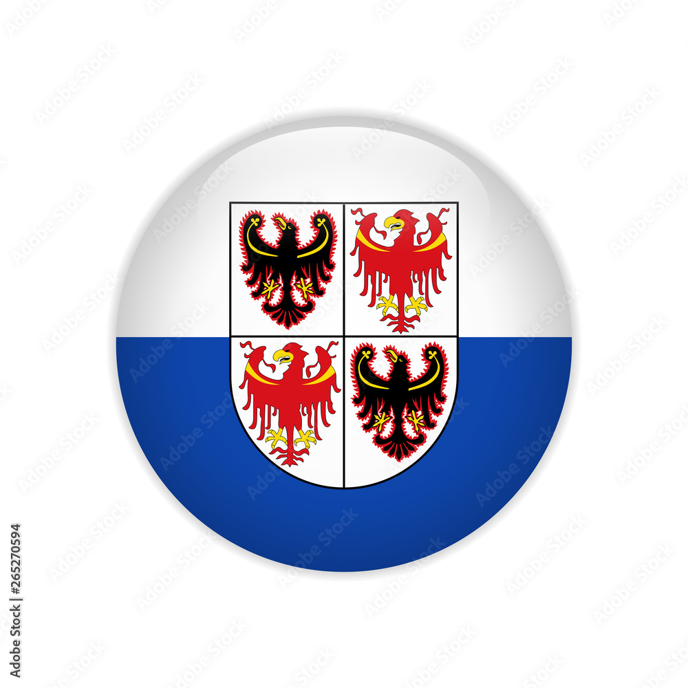 Obraz premium Flag of Trentino-South Tyrol button