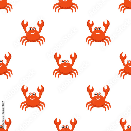 crab cartoon seamless pattern © StockVector