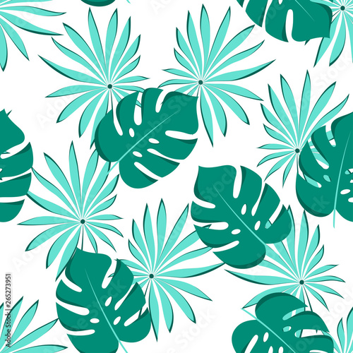 seamless palm leaves pattern © StockVector