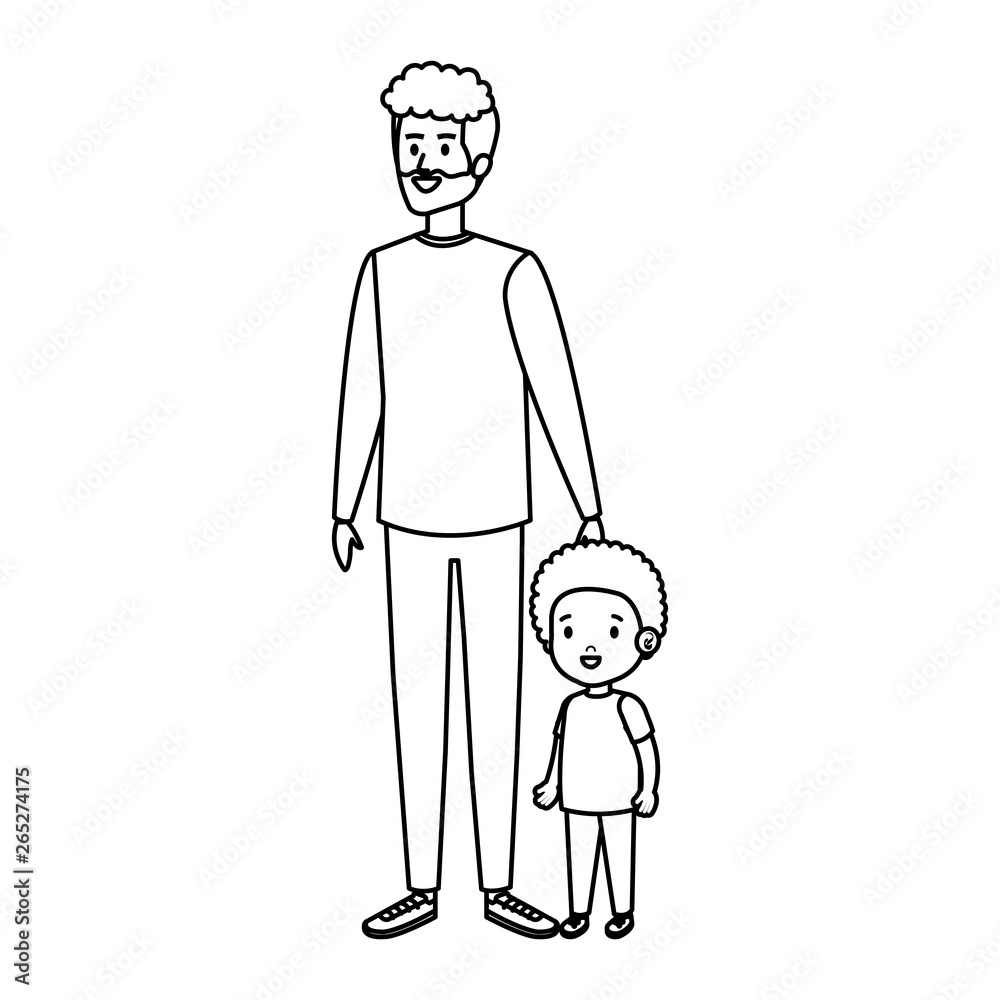 young father with son characters young father with son characters
