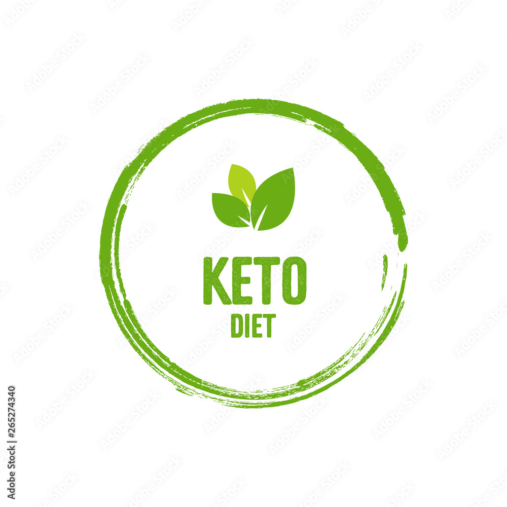 Keto friendly diet nutrition vector illustration. Bold green text and leaves related to organic food. Trendy illustration for banner, sticker or badge. Keto friendly diet nutrition vector illustration. Bold green text and leaves related to organic food. Trendy illustration for banner, sticker or badge.