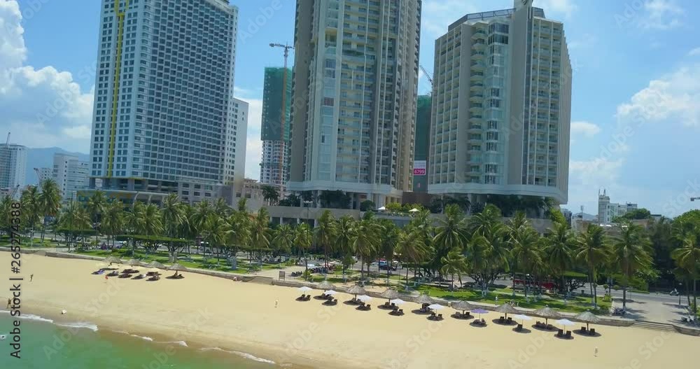 Beautiful top view of the beach and the buildings of Nha Trang Vietnam Beautiful top view of the beach and the buildings of Nha Trang Vietnam