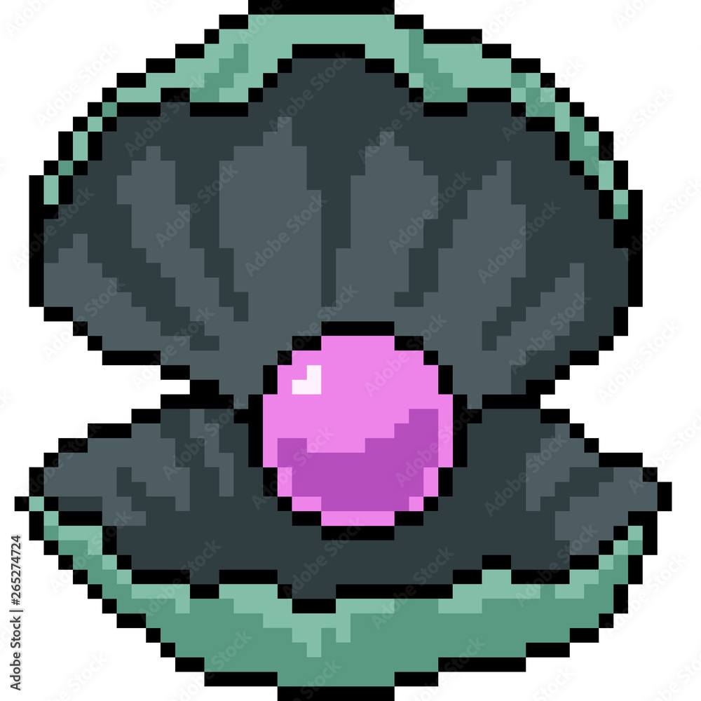 Obraz premium vector pixel art pearl