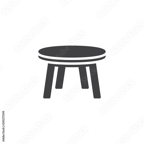Round table vector icon. filled flat sign for mobile concept and web design. Coffee table glyph icon. Symbol, logo illustration. Pixel perfect vector graphics