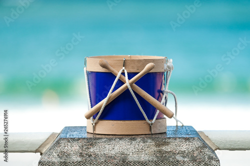Murais de parede Blue toy drum -  symbol of tamborrada festivity in San Sebastian - Donostia, SPa