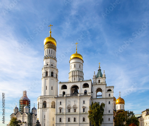 Ivan the Great Bell Tower (Kolokolnya Ivana Velikogo). Inside of Moscow Kremlin, Russia (day).