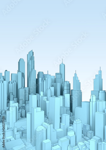 landscape blue abstract low poly city