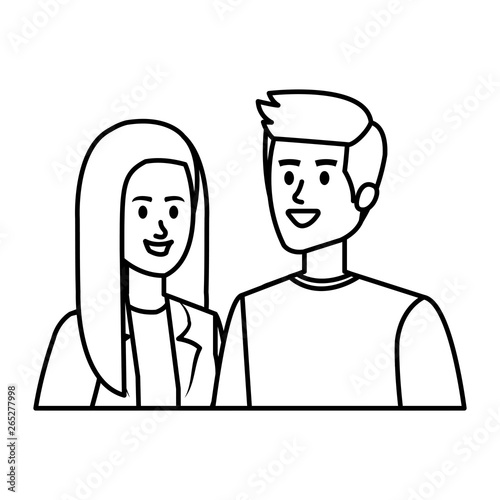 young couple avatars characters © Gstudio