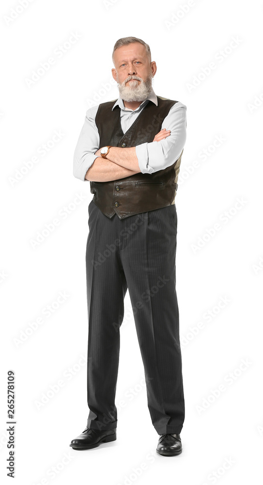 Handsome mature businessman on white background Handsome mature businessman on white background