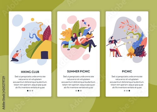 Hiking club and summer picnic online web pages templates
