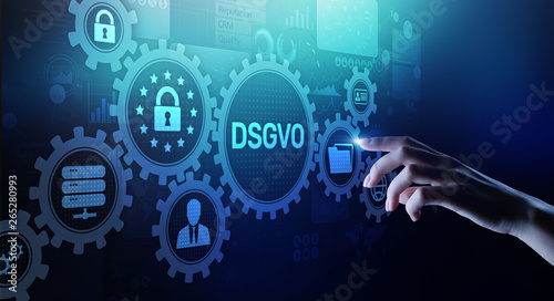 DSGVO, GDPR General data protection regulation european law cyber security personal information privacy concept on virtual screen.