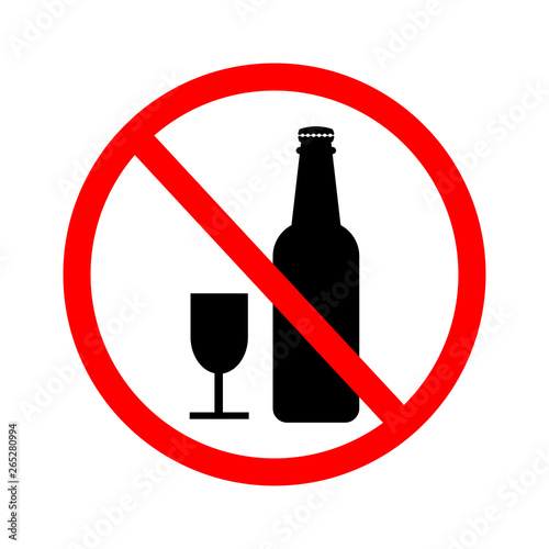 No alcohol sing vector. Vector EPS 10.