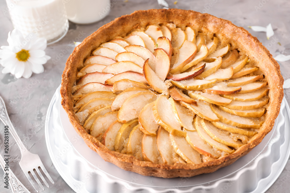 Tasty apple pie on table Tasty apple pie on table