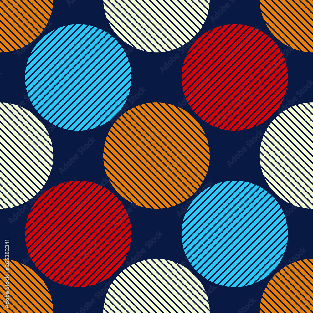 Fototapeta premium Polka dot seamless pattern. Striped texture. Geometric background. Can be used for wallpaper, textile, invitation card, wrapping, web page background.