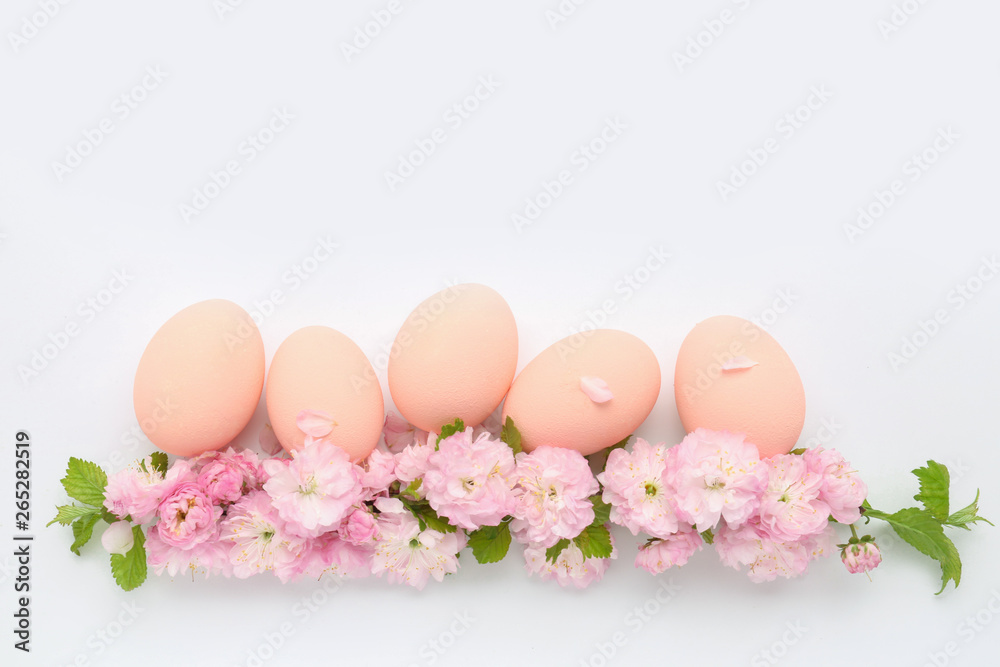 Beautiful Easter eggs on white background