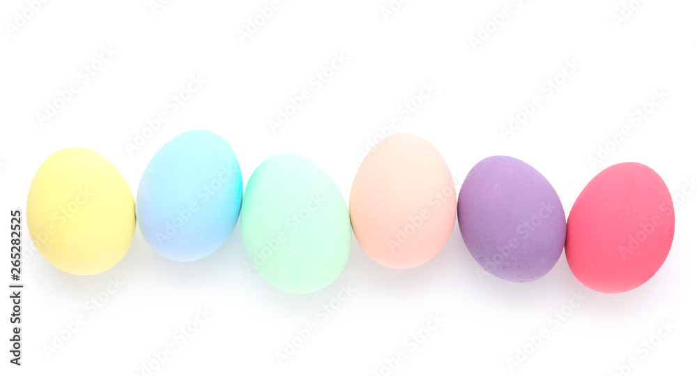 Beautiful Easter eggs on white background Beautiful Easter eggs on white background